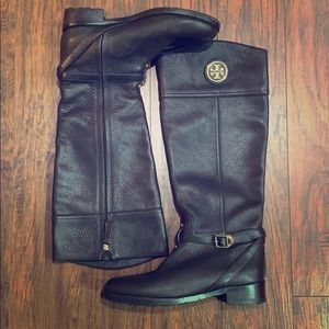 Tory Burch brown leather tall boots